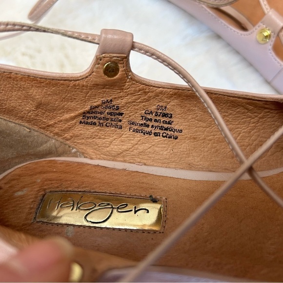Halogen Owen lace up pointed toe flats in leather upper color Blush Sz-9M. F - Picture 7 of 11